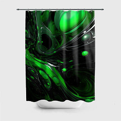 Шторка для ванной Green dark abstract geometry style