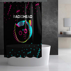 Шторка для душа Radiohead - rock star cat, цвет: 3D-принт — фото 2