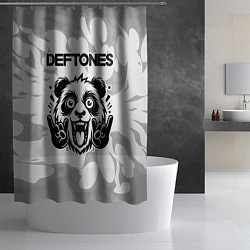 Шторка для душа Deftones рок панда на светлом фоне, цвет: 3D-принт — фото 2