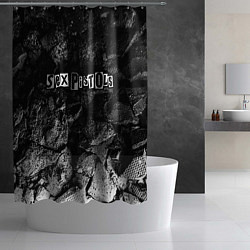 Шторка для душа Sex Pistols black graphite, цвет: 3D-принт — фото 2