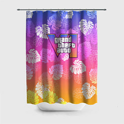 Шторка для душа Grand Theft Auto VI - пальмы, цвет: 3D-принт