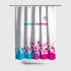 Шторка для душа Leeds United neon gradient style посередине, цвет: 3D-принт
