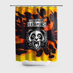 Шторка для ванной Five Finger Death Punch рок панда и огонь