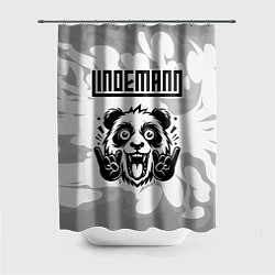 Шторка для ванной Lindemann рок панда на светлом фоне