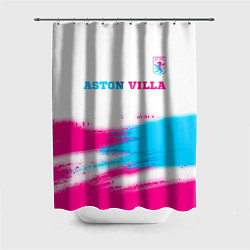 Шторка для ванной Aston Villa neon gradient style посередине