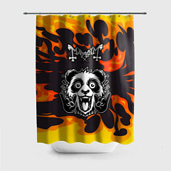 Шторка для душа Mayhem рок панда и огонь, цвет: 3D-принт