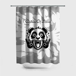Шторка для ванной Children of Bodom рок панда на светлом фоне