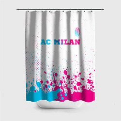 Шторка для душа AC Milan neon gradient style посередине, цвет: 3D-принт