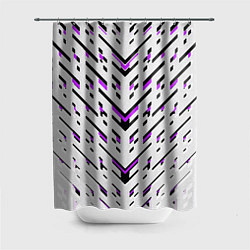 Шторка для ванной Black and purple stripes on a white background