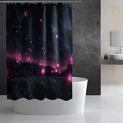 Шторка для душа Яркие пирамидки в космосе, цвет: 3D-принт — фото 2