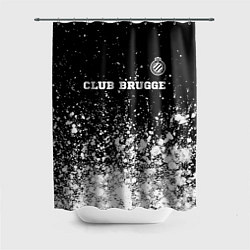 Шторка для ванной Club Brugge sport на темном фоне посередине