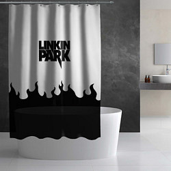 Шторка для душа Linkin park rock fire, цвет: 3D-принт — фото 2