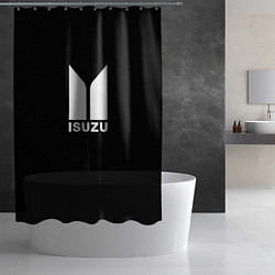 Шторка для душа Isuzu white logo, цвет: 3D-принт — фото 2