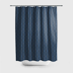 Шторка для ванной Серо-синий текстурированные полосы