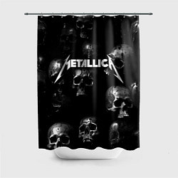 Шторка для душа Metallica - logo rock group, цвет: 3D-принт