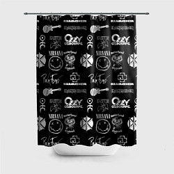 Шторка для ванной Rock band pattern