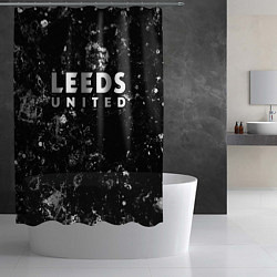 Шторка для душа Leeds United black ice, цвет: 3D-принт — фото 2