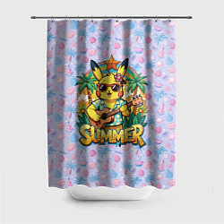 Шторка для ванной Жаркое лето с Пикачу