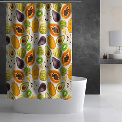Шторка для душа Экзотический фруктовый узор, цвет: 3D-принт — фото 2