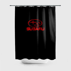 Шторка для ванной Subaru red logo