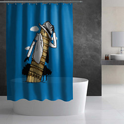 Шторка для душа Пизанская башня - Майкл Джексон, цвет: 3D-принт — фото 2