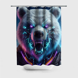 Шторка для ванной Cyber bear - neon glow