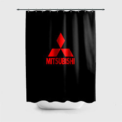 Шторка для ванной Mitsubishi red logo