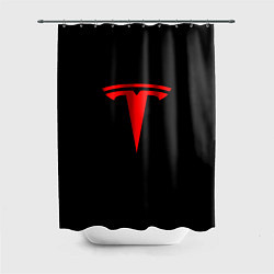 Шторка для ванной Tesla red logo