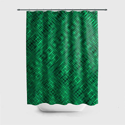 Шторка для душа Насыщенный зелёный текстурированный, цвет: 3D-принт