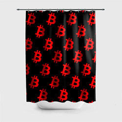 Шторка для ванной Bitcoin red logo money