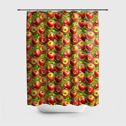 Шторка для душа Румяные яблоки паттерн, цвет: 3D-принт