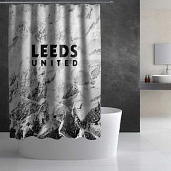 Шторка для душа Leeds United white graphite, цвет: 3D-принт — фото 2