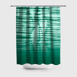 Шторка для душа Tie-dye green stripes, цвет: 3D-принт