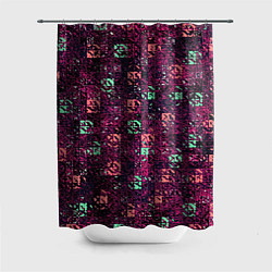 Шторка для ванной Тёмный пурпурный текстурированный кубики