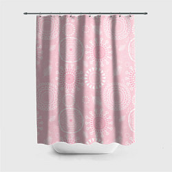 Шторка для ванной Розовый цветочный паттерн