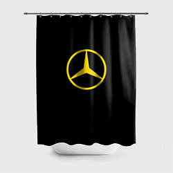 Шторка для душа Mercedes logo yello, цвет: 3D-принт