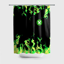 Шторка для ванной Minecraft green flame