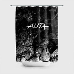 Шторка для душа Alita black graphite, цвет: 3D-принт