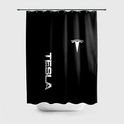 Шторка для ванной Tesla logo white