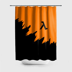 Шторка для ванной Half life чёрно оранжевый