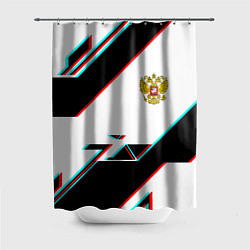 Шторка для ванной Россия спортивная геометрия глитч