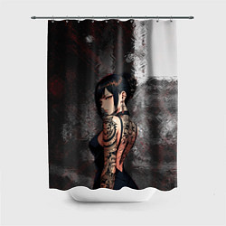 Шторка для душа Татуированная брюнетка, цвет: 3D-принт