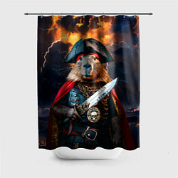 Шторка для ванной Капибара - король пиратов