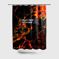 Шторка для душа Counter-Strike 2 red lava, цвет: 3D-принт