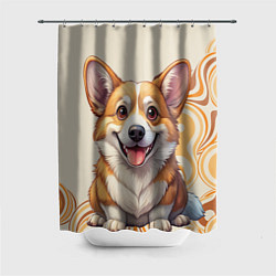 Шторка для ванной Милый улыбающийся корги - big picture