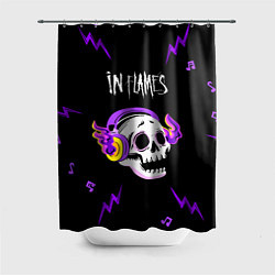 Шторка для душа In Flames неоновый череп, цвет: 3D-принт