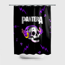 Шторка для ванной Pantera неоновый череп