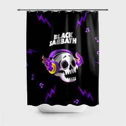 Шторка для ванной Black Sabbath неоновый череп