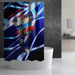 Шторка для душа Время русского хоккея, цвет: 3D-принт — фото 2