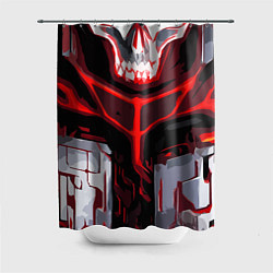 Шторка для ванной Red stripes on a black and white background